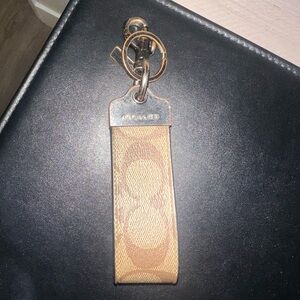 Coach Tan and Silver Key Holder